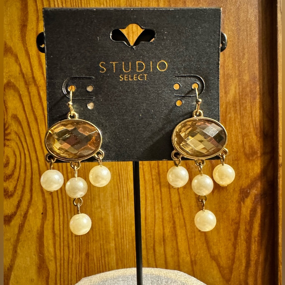 Studio Select Dangle Chandelier Faux Pearl Earrings